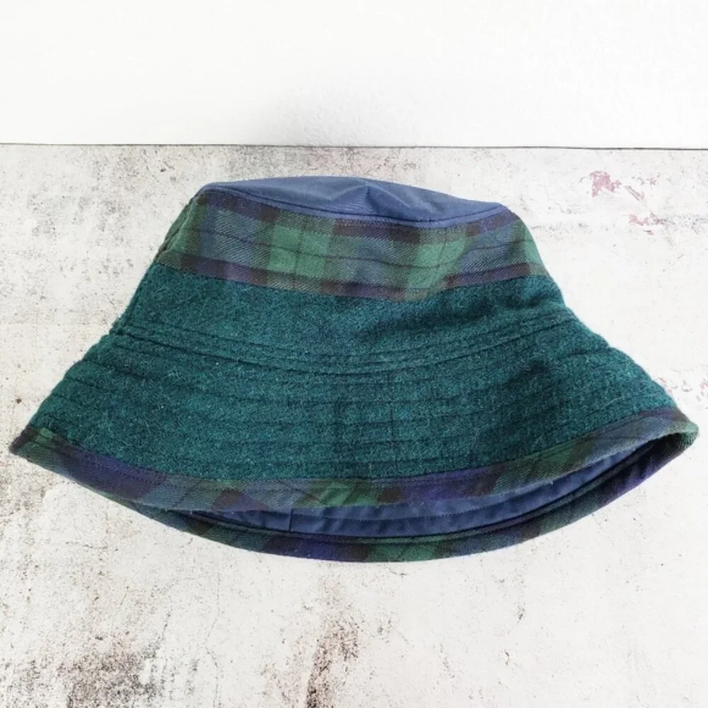 Vintage Heaser Lumsden Scotland Black Watch Tartan Plaid Bucket Hat Unisex - Picture 2 of 11